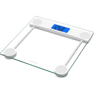 Balance Pese Personne, Haute Précision Assurée Par Pese Personnes Professional Factory Depuis 2001, Écran Lcd Rétroéclairé Bleu Et Marchepied, 2*Aaa Incluses, 400lb/182kg, Verre Transparent - Neuf