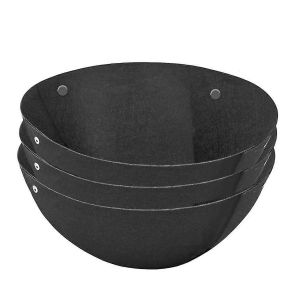 3PCS Suspendu Panier de Fleurs Doublures Non-Tissé Feutre Noir 16 Pouces - Neuf