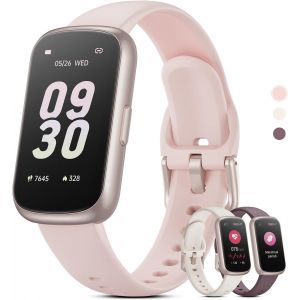 Montre Connect&eacute;e Femme Homme Petit, 1,47'' Bracelet Connect&eacute; Avec Fr&eacute;quence Cardiaque, Spo2, Suivi Sommeil, Montre Podometre, Etanche 3Atm Smartwatch Pour Android Ios, Or Rose Mat/Rose - Neuf