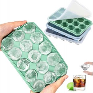 Kalanka-3 Paquets Bacs &Agrave; Gla&ccedil;ons, Plateaux Moules &Agrave; Gla&ccedil;ons En Silicone Avec Couvercle Amovible R&eacute;sistant Aux &Eacute;claboussures, Id&eacute;al Pour Le Whisky, Les Cocktails Et Le Vin, Empilable Et Sans Bpa - Neuf