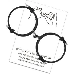 Eryi-Bracelet Assorti De Couple Magnétique De Coeur Bracelet De Cordon Réglable Yin Yang Pour Les Cadeaux De La Saint-Valentin Pour Les Meilleurs Amis De La Petite Amie - Neuf