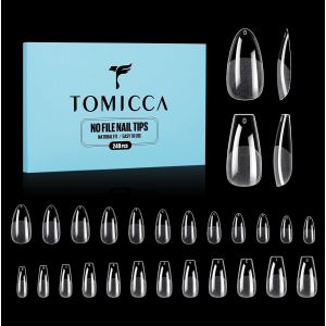 Kal-Capsule Americaine Ongle, 240 Pièces Amande Moyens & Cercueil Court Moyen, 12 Tailles Capsules Ongles Soft Gel Ongle Pose Americaine Couverture Complète Pour Diy Nail Art - Neuf