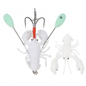 Leurres De Peche Realistes En Pvc, Appats Artificiels En Forme D'ecrevisse, Accessoire De Peche En Haute Mer, 80 G, Blanc - Neuf