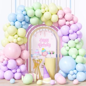 AYUHR-Arche Ballons Bleu, 103 Pièces Kit Guirlande Ballon Ciel Pastel Macaron et Métallisé Confetti - Décoration pour Garçon, Hommes, Baby Shower, Graduation, Baptême, Mariage, Anniversaire, Valentin - Neuf