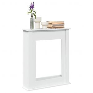 Cadre de cheminée blanc 75x20x87,5 cm bois d'ingénierie - Neuf