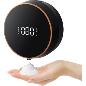 Distributeur de désinfectant pour les mains sans contact 300 ml, chargement USB, affichage LED mural, distributeur de savon pour les mains avec capteur pour salle de bain et cuisine (noir) - Neuf