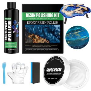 Pate a Polir,Polish pour Resine Epoxy,Polissage Resine Epoxy,Kit Polissage,Eliminezl Rayures et Traces De Ponçage et Redonnez de L'éclat à vos Tables,Résines et Objets Artisanaux - Neuf