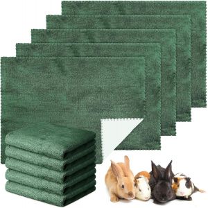 Chenquansarl-10 Couvertures Pour Cochon D'inde Imperméables Couvertures Lavables Pour Petits Animaux Coussins Pipi Absorbants Réutilisables Doublures De Cage De Cochon D'inde (Vert Foncé, 18 X 24 Pou - Neuf