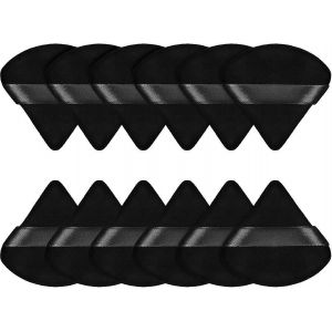 12 Grandes Houppettes De Maquillage Triangulaires Pour Poudre Libre,Éponges Douces - Neuf