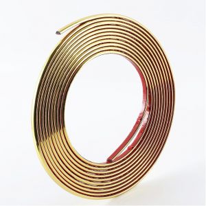 Sjzg-Bande Autocollante Dorée 3d Pour Bordures Murales Peel & Stick Trim Seam Wall Sticker Decorative Tape Pour Plafond/Angle/Miroir/Meuble/Décoration Intérieure Et Automobile (0.8cm*5m/0.31in*16.4ft - Neuf