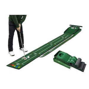 Tapis De Putting De Golf &Agrave; Retour Automatique De 2,6 M Pour L'entra&icirc;nement En Int&eacute;rieur Avec Syst&egrave;me De Retour De Balle - Neuf