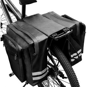 Rear Bike Bag Double Bike Bags 30l Bicycle Luggage Rack Bicycle Side Bag Reflective Rear Double Rear Bag Waterproof Mountain Bike Outdoor Racing Bike (Black) - Neuf