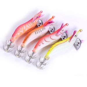 Lot De 4 Leurres Lumineux En Plastique Pour Crevettes, Calmars, Crevettes, Jigging, Peche Nocturne A L'aube - Neuf