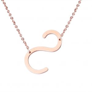 Colliers Tendance En Acier Inoxydable Avec Pendentif En Forme D'alphabet, Or Rose S - Neuf