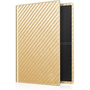 KALANKA-Étui de protection ultra fin et léger pour carte grise de véhicule avec cuir synthétique de qualité supérieure - Plusieurs couleurs - Pour carte grise de véhicule, doré., 12.5*9*0.5 cm - Neuf