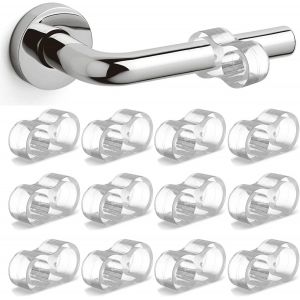 LETNERNY-Butées De Porte, Lot De 12 Arrêts De Porte Caoutchouc Transparentes Arret De Porte Silicone,Stop-Portes Poignée De Porte Butée Porte Bumper Mur Protecteur Bloque Porte Anti-Poignée De Po - Neuf