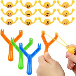 DDA-Jouet de Fronde, Jouet De Doigt pour Catapult, 3 Lance-Pierres et 12 Jouets Caca Silicone, Nouveauté Extensible Drôle Jouets de Décompression pour Enfants Cadeau, Farce, Faveur de Fête - Neuf