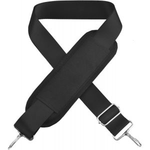 nzqaf-Sangle Remplacement Bandoulière avec Crochet Bandoulière de Sacoche Ajustable Rembourré pour Sac avec Anneau en D (38mm, A - Noir avec Coussin) - Neuf