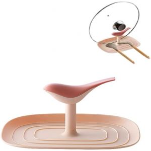 Sjzg-Support Pour Couvercle De Casserole Reposecuill&egrave;re Plateau Multifonction Support Pour Pinceaux Ustensiles &Eacute;tag&egrave;re Pour Couvercle De Casserole Oiseau (Rose) 195 X 145 X 10 Cm - Neuf