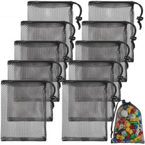Acdsgd-Lot De 10 Sacs En Filet De Nylon Avec Cordon De Serrage Et Fermeture, 15 X 20 Cm, Sacs En Filet Portables En Nylon Avec Fermeture &Agrave; Cordon Pour Le Sport, Le Rangement, Les Activit&eacute;s, Les - Neuf