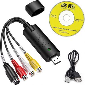 MEVRONISSHOP-Convertisseur VHS Audio/Vid&eacute;o Grabber USB 2.0 vers num&eacute;rique, Num&eacute;risation et &Eacute;dition de Sources Analogiques comme DVD Via Connecteur RCA ou S-Vid&eacute;o, Compatible Windows et Mac, Aucune Al - Neuf