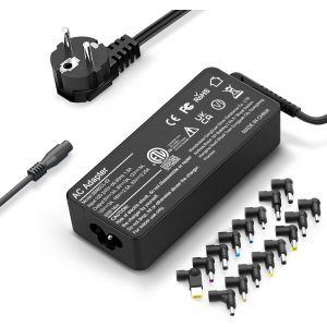 KALANKA-Chargeur Universel 90 W Compatible avec HP,D ell,Len ovo,A sus,A CER,I BM,T oshiba,S Ony,F ujitsu,G ateway,Notebook,Ultrabook,Ordinateur Portable,Cordon D&iquest;Alimentation avec 16 Fiches - Neuf