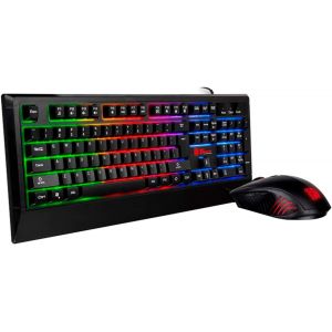 ChenQuanSarl-Challenger Combo Clavier Usb Allemand Noir - Claviers (Avec Fil, Usb, Clavier À Membrane, Led, Noir, Souris Incluse) - Neuf