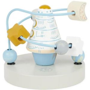 Bieco Boucle de motricit&eacute; Fus&eacute;e | Jouet de motricit&eacute; | Jeu de labyrinthe | Jouet en bois pour b&eacute;b&eacute; Jouet &eacute;ducatif Cube activit&eacute; - Neuf