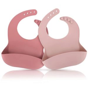 Bavoirs En Silicone Pour B&eacute;b&eacute;s Et Tout-Petits | Bavoirs R&eacute;glables En Silicone 2 Set - Neuf