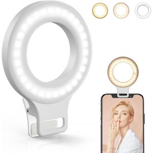 Anneau Lumineux À Clipser, Rechargeable, 60 Led, Pour Selfie, Pour Téléphone, Ordinateur Portable, Tablette (3 Modèles, 5 Niveaux De Luminosité) - Neuf