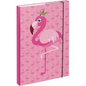Boîte de classement pour cartable A4,pour enfants,avec élastique et rabat intérieur,boîte de collection avec élastique,pour fille,flamant rose - Neuf