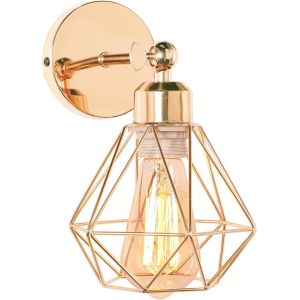 ERYI-Applique Murale Interieur Vintage Industrielle Plafonnier Luminaire E27 En Métal Lampe Murale Industrielles Rétro Réglable 180° Éclairage Mural Cuisine Salon (Cuivré-1Pcs) - Neuf
