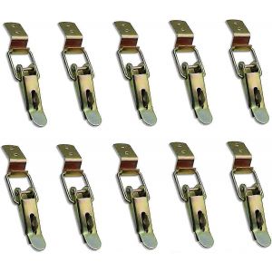 10 pi&egrave;ces Levier ferm&eacute; et crochet,Loquet &agrave; bascule,pour tiroir,levier de verrouillage,bo&icirc;te &agrave; outils,armoire,armoire,bo&icirc;te (galvanis&eacute; jaune) - Neuf