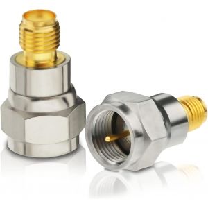 Adaptateur d'antenne FM Dab + Connettore de M&acirc;le Type F vers Femelle SMA Convertisseur RF 2 PCS Compatible avec Radio FM AM Dab + - Neuf