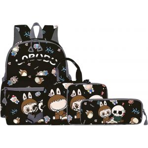 4pcs Cartable Fille Primaire Sac &agrave; Dos Enfant Avec Trousse Lunch Box Portefeuille Gar&ccedil;ons Enfant Sac Ecole Scolaire Fille Maternelle CP CE1 CE2 CM1 CM2 - Neuf