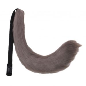 Cosplay Fausse Queue De Renard Peluche Douce Et Pelucheuse Couleur Unie Tour De Taille Réglable Bande Élastique Performance Club Danse Paty Costumes Accessoire Queue Artificielle-Gris - Neuf