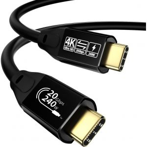KALANKA-USB C Cable to USB C 3.2 male male Gen2 × 2 Type C Charging Cable, 20 Gbps Data Transfer, 240 W 48 V/5 A Fast Charging Cable, 4K @ 60Hz Video Transfer (1M) - Neuf