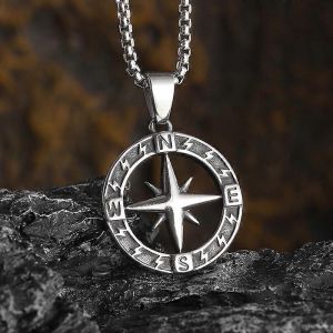 Qualit&eacute; &Agrave; La Mode M&eacute;daille Collier Pendentif Bateau Pirate Boussole Personnalit&eacute; Homme Collier Pendentif Hip Hop Bijoux Tendance Bijoux - Neuf