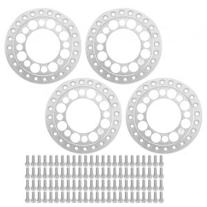 4 pièces anneau de jante de roue RC anneau de remplacement de jante de roue Beadlock pour Axial SCX10 90046 pour Traxxas TRX4 1/10 RC voiture argent - Neuf