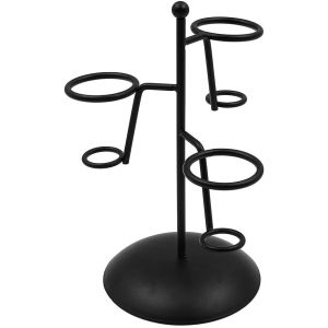 Support Pour C&ocirc;nes De Glace En Fer Noir Avec Socle,3 Trous,&Eacute;tag&egrave;re De Refroidissement En M&eacute;tal Pour Pr&eacute;senter Des C&ocirc;nes &Agrave; Neige,Des Petits Pains,Du Pop-Corn,Des Bonbons,Des Frites - Neuf