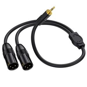 C&acirc;ble adaptateur r&eacute;partiteur XLR vers Y 3,5 mm m&acirc;le vers double XLR m&acirc;le pour microphone,carte son,cam&eacute;scope et plus encore - Neuf