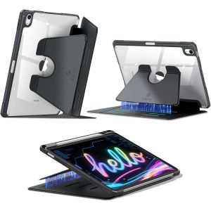 Coque Verticale pour iPad Air 11 Pouces M3/M2 (2025/2024), iPad Air 5/4 10.9&iquest; (2022/2020), [Rangement de Stylet] &Eacute;tui Transparent Multi-Angles, Housse Magn&eacute;tique et Ultra-Stable, Noir - Neuf