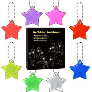 acdsgd-Lot de 20 pendentifs r&eacute;flecteurs de s&eacute;curit&eacute; pour cartable - &Eacute;toile lumineuse - Pour enfants - Cadeau de f&ecirc;te - Train de jeu - Si&egrave;ge de poup&eacute;e - Sac &agrave; main - Vestes - V&eacute;lo - Course &agrave; pied - Jogging - Neuf