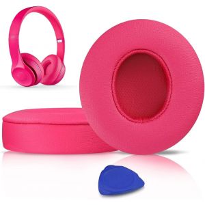 KAL-Coussinets D'Oreille, Oreillettes De Remplacement Pour Beats Solo 2 & Solo 3 Sans Fil Casque Supra-Auriculaire, Cache-Oreilles Couverts En Cuir Protéine, Supression De Bruit Mousse À Mémoire - Neuf