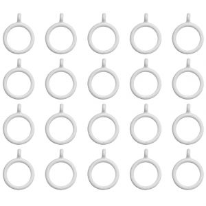 20x Anneaux De Rideau Intérieurs En Plastique Blanc De 25 Mm - Neuf
