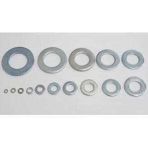 C67588 - Lot De 25 Rondelles Plates M20 - En Acier Zingué - Din 125 - Constructions En Bois Assemblage Boulonnerie Vis Écrou Serrage Étanchéité Fixation Mécanique - Neuf