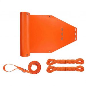 Tra&icirc;neau A Cerfs Robuste En Bois Avec Sangle De Traction Resistante Aux Dechirures Pour La Chasse Et Compatible Avec Les Tracteurs, Orange - Neuf