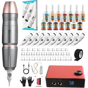 ytseazn-Solong Kit Machine À Tatouer Débutant Complet 10 Cartouches D'Aiguilles Alimentation Pédale Machine À Tatouer Slp30Kitp187-7-Eu - Neuf