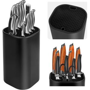 Eryi-Porte Couteaux Sans Couteaux, Blocs Couteaux Vides De Cuisine, Universel Porte-Couteaux Noir, Support Couteau De Cuisine, Rangement Couteaux Cuisine - Neuf