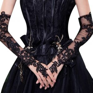 Gants De Mariage, Une Paire De Noir, De Longs Gants, Les Femmes, Les Gants De Mariage, Les Femmes Gants Mitaines, Mariée En Dentelle Gants De, Gants De Mariée Élégante - Neuf